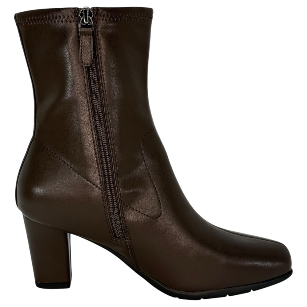 Aerosoles Cinnamon Brown Faux Leather Womens Ankle Boots Size 7.5W - Picture 5 of 13